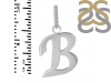 Plain Silver Alphabet B Pendant PS-RDA-132.
