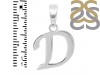 Plain Silver Alphabet D Pendant PS-RDA-108
