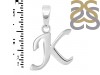 Plain Silver Alphabet K Pendant PS-RDA-115.