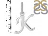 Plain Silver Alphabet K Pendant PS-RDA-141.