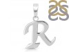 Plain Silver Alphabet R Pendant PS-RDA-122.