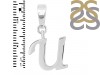 Plain Silver Alphabet U Pendant PS-RDA-125.