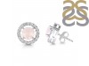 Rose Quartz & White Topaz Stud Earring RSQ-RDE-1003.