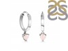 Rose Quartz Heart Hoop Earring RSQ-RDE-1231.