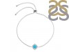 Turquoise & White Topaz Bracelet With Adjustable Camera Lock TRQ-RDB-67.