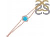 Turquoise & White Topaz Bracelet With Adjustable Camera Lock TRQ-RDB-83.