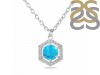 Turquoise & White Topaz Necklace With Slider Lock TRQ-RDN-69.