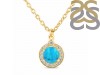 Turquoise & White Topaz Necklace With Slider Lock TRQ-RDN-72.