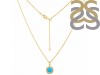 Turquoise & White Topaz Necklace With Slider Lock TRQ-RDN-72.