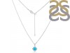 Turquoise & White Topaz Necklace With Slider Lock TRQ-RDN-74.