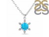 Turquoise & White Topaz Necklace With Slider Lock TRQ-RDN-75.