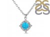 Turquoise & White Topaz Necklace With Slider Lock TRQ-RDN-77.