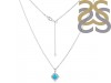 Turquoise & White Topaz Necklace With Slider Lock TRQ-RDN-77.