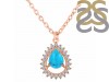 Turquoise & White Topaz Necklace With Slider Lock TRQ-RDN-80.
