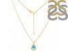 Turquoise & White Topaz Necklace With Slider Lock TRQ-RDN-80.