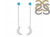 Turquoise Chain & Crescent Moon Earring TRQ-RE-1.