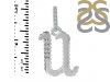 Cubic Zirconia Alphabet U Pendant CUZ-RDA-203