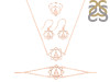 Human Body Chakra Plain Silver Jewelry Set PS-RDR-325 / RDE-546 / RDN-14 / RDB-14.