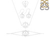 Human Body Chakra Plain Silver Jewelry Set PS-RDR-325 / RDE-546 / RDN-14 / RDB-14.