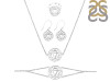 Solar Plexus Chakra Plain Silver Jewelry Set PS-RDR-317 / RDE-538 / RDN-6 / RDB-6.