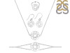 Base Chakra Plain Silver Jewelry Set PS-RDR-321 / RDE-542 / RDN-10 / RDB-10.