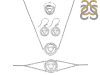 Throat Chakra Plain Silver Jewelry Set PS-RDR-319 / RDE-540 / RDN-8 / RDB-8.