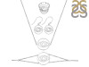 Brow Chakra Plain Silver Jewelry Set PS-RDR-314 / RDE-535 / RDN-3 / RDB-3.