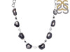 Agate (Black)/White Topaz/Black spinel Necklace-NSL ABL-12-11