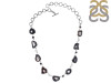 Agate (Black)/Black spinel/White Topaz Necklace-NSL ABL-12-15