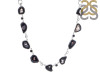 Agate (Black)/Black spinel/White Topaz Necklace-NSL ABL-12-17