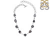 Agate (Black)/White Topaz/Black spinel Necklace-NSL ABL-12-6