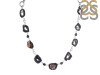 Agate (Black)/White Topaz/Black spinel Necklace-NSL ABL-12-7