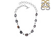Agate (Black)/White Topaz/Black spinel Necklace-NSL ABL-12-7