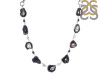 Agate (Black)/White Topaz/Black spinel Necklace-NSL ABL-12-8