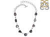 Agate (Black)/White Topaz/Black spinel Necklace-NSL ABL-12-8