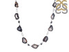 Agate (Black)/White Topaz/Black spinel Necklace-NSL ABL-12-9