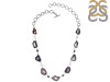 Agate (Black)/White Topaz/Black spinel Necklace-NSL ABL-12-9