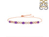 Amethyst & White Topaz Bracelet With Adjustable Camera Lock AMT-RDB-126.