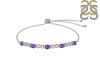 Amethyst & White Topaz Bracelet With Adjustable Camera Lock AMT-RDB-126.