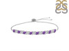 Amethyst & White Topaz Bracelet With Adjustable Camera Lock AMT-RDB-128.