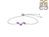 Amethyst & White Topaz Bracelet With Adjustable Camera Lock AMT-RDB-143.