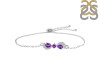 Amethyst & White Topaz Bracelet With Adjustable Camera Lock AMT-RDB-145.