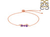 Amethyst & White Topaz Bracelet With Adjustable Camera Lock AMT-RDB-145.