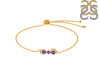 Amethyst & White Topaz Bracelet With Adjustable Camera Lock AMT-RDB-145.