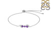 Amethyst & White Topaz Bracelet With Adjustable Camera Lock AMT-RDB-145.
