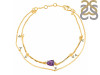 Amethyst  Raw Crystal & White Topaz Bracelet AMT-RDB-168.