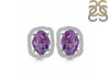 Amethyst Raw Crystal & White Topaz Stud Earring AMT-RDE-1255.