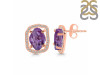 Amethyst Raw Crystal & White Topaz Stud Earring AMT-RDE-1255.
