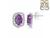 Amethyst Raw Crystal & White Topaz Stud Earring AMT-RDE-1255.