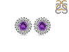 Amethyst & White Topaz Stud Earring AMT-RDE-1268.